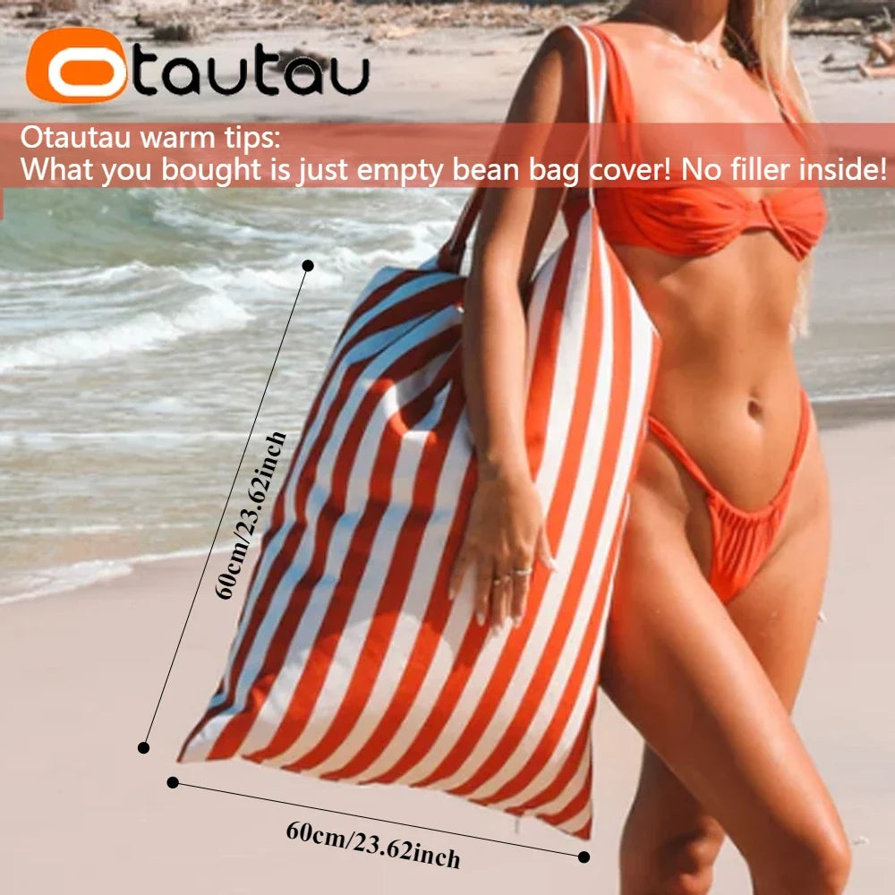 OTAUTAU Outdoor Dual-use Mini Back Rest Bean Bag Cover Beach Pillowsac DD209【No Filler Inside!You Need To Fill It By Yourself !】