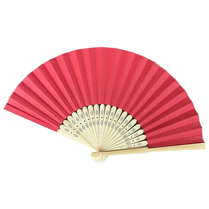 Hand Fan Bamboo Paper Fan Pocket Folding Fan Solid Color Guest Fans DIY Guest Gift for Wedding Birthday Summer Party