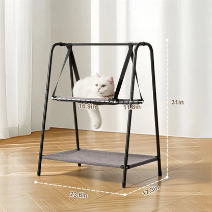 Cat Hammock Window Bed Kitten Sunny Seat Hanging Mount Beds Cat Sofa Wall Pet Hanging Winter Dual-Layer Hammock Cat Climbing