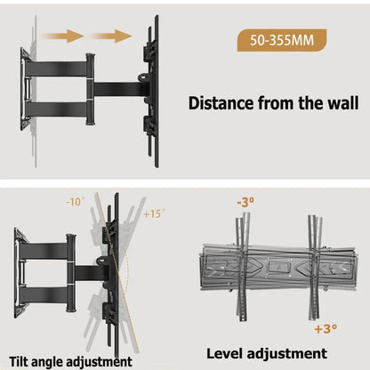 Full Motion TV Wall Mount for Most 40-80 inch TV Swivel Tilt Mount with Dual Articulating Arms Up to 121 lbs VESA 600x400mm