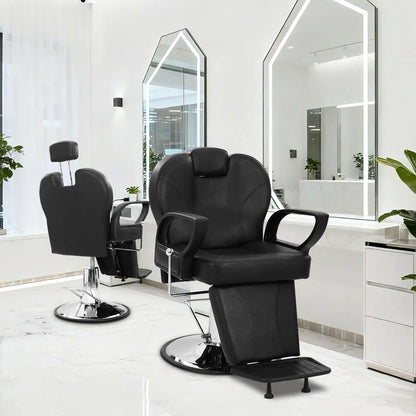 Premium Hydraulic Barber Chair 360° Swivel Reclining Salon Chair With Headrest & Footrest, 330 Lbs Max Load