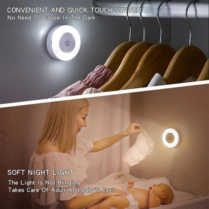 Stick Tap Push Touch Lamp Portable Lamps LED Night Light 3 Color Dimmable USB Rechargeable Battery