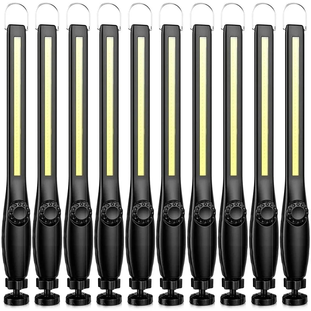 1-10PCS COB LED Flashlight Magnetic Work Light USB Rechargeable Torch Portable Lantern Inspection Light Camping Car Repair Lamp