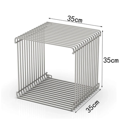 Side Table with Metal Frame, Modern Minimalist End Table, Space-Saving Bedside Table, Nightstand Suitable for Bedroom