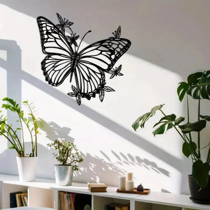 Butterfly Metal Wall Art Sculpture - Art Deco Style 1pc, Animal-Inspired Living Wall Decor,  Housewarming Gift