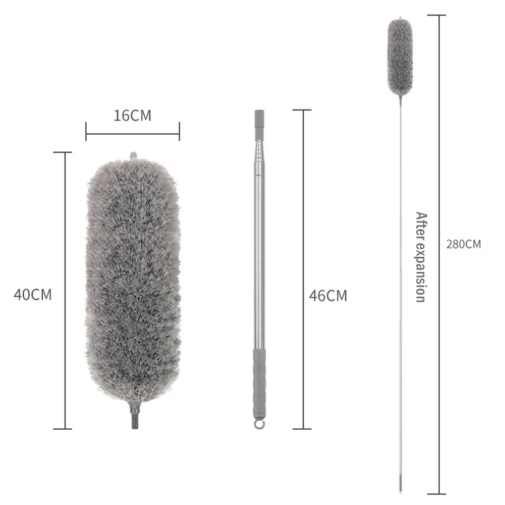 New Microfiber Duster Extendable Duster Cleaner Brush Telescopic Ceiling Microfiber Brushes Bendable Dust Cleaning