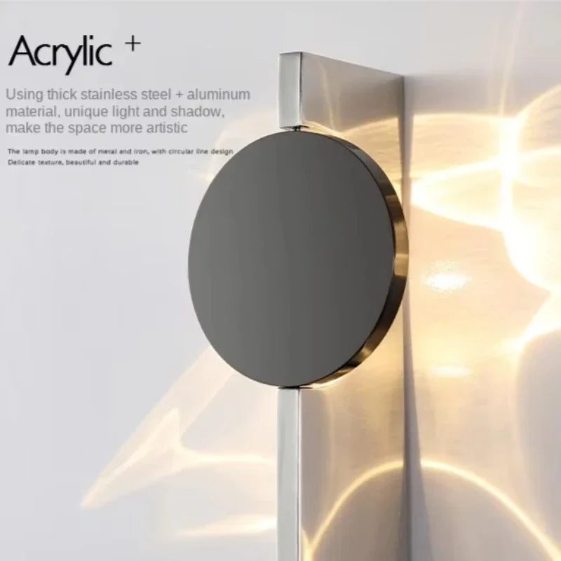Stainless Rotatable Shadow Art Sconce Creative Corrugated LED Wall Light  Bedroom Bedside Parlor Stairs Aisle Atmosphere Light