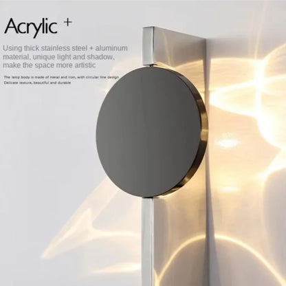 Stainless Rotatable Shadow Art Sconce Creative Corrugated LED Wall Light  Bedroom Bedside Parlor Stairs Aisle Atmosphere Light