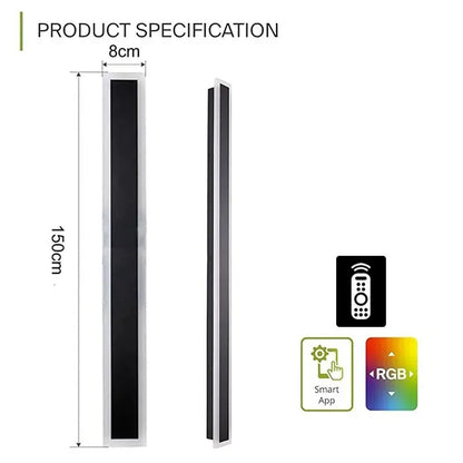 IP65 Waterproof LED Wall Light Outdoor RGB with Remote Control Indoor Dimmable Long Wall Lamp Balcony Entrance Porch Lighting