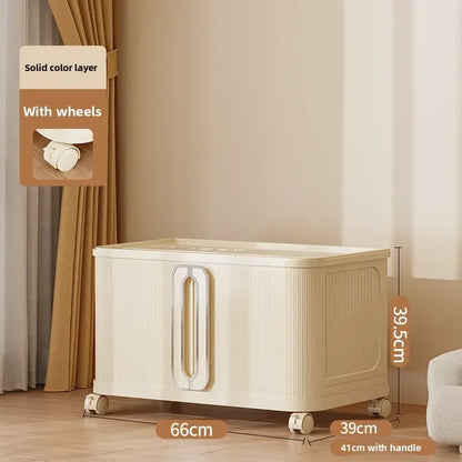 Large Capacity Cream Wind Storage Cabinet Quilt Wardrobe Free Installation Folding Storage Shelf Storage Box Locker