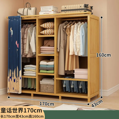 Simple wardrobe rental bedroom dustproof closet home economical multi-layer clothing storage rack