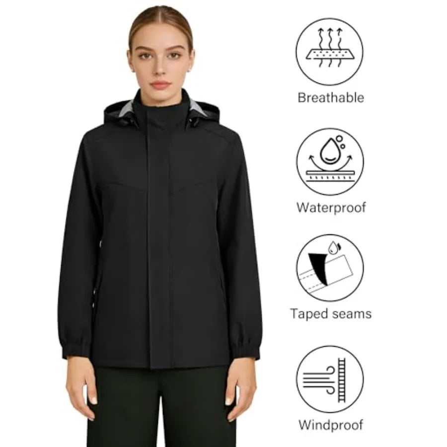 iCreek Rain Suit Waterproof Hooded Rain Gear Breathable Lightweight Packable Rain Jacket Pants Men Women for Hiking Fish Golf
