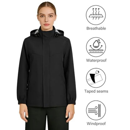 iCreek Rain Suit Waterproof Hooded Rain Gear Breathable Lightweight Packable Rain Jacket Pants Men Women for Hiking Fish Golf