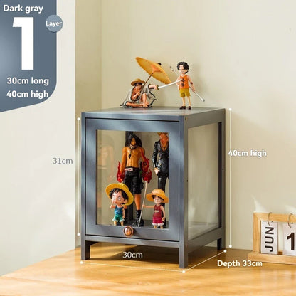 Handmade display cabinet, imitation glass transparent dustproof display cabinet, Lego toy acrylic storage box, bookshelf shelf