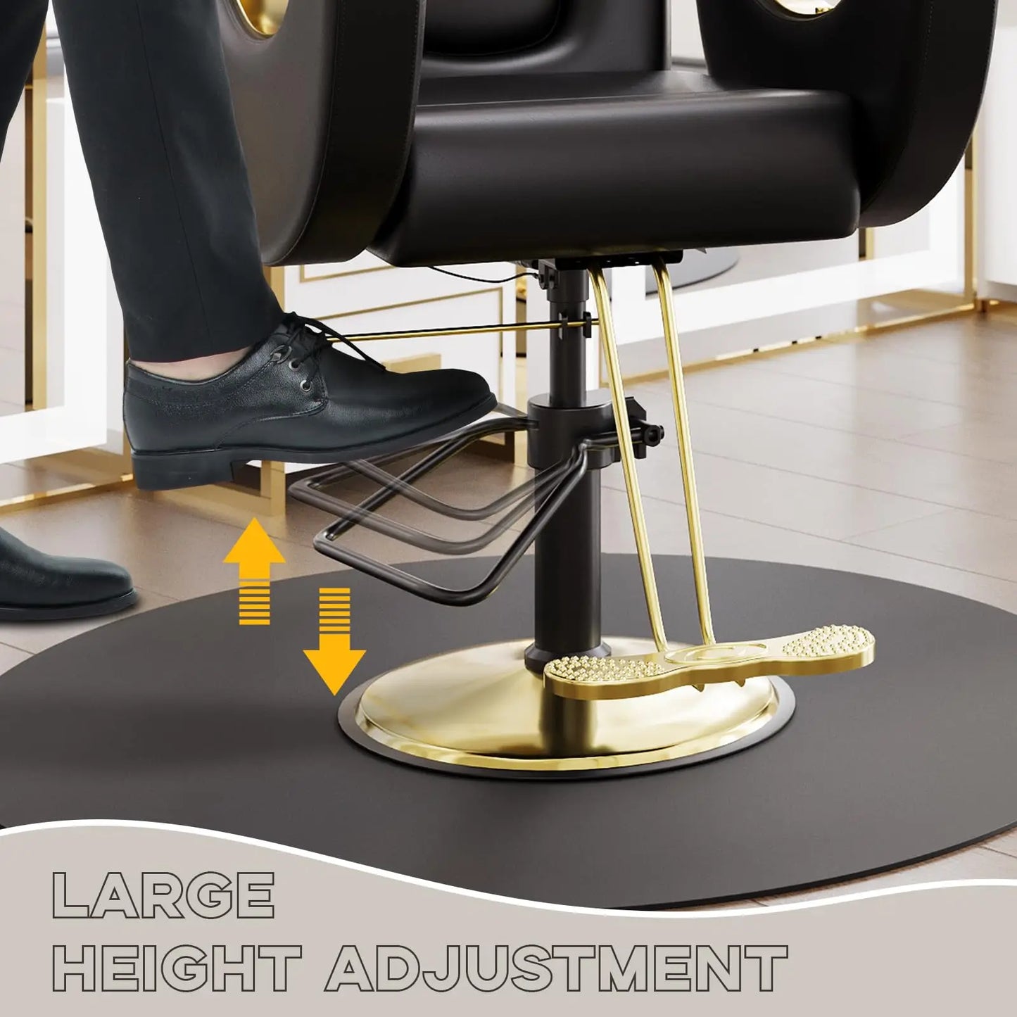 Commercial Barber Chair Reclining & 360° Swivel, Heavy Duty Hydraulic Salon Chair With Adjustable Height For Haircut Shampoo