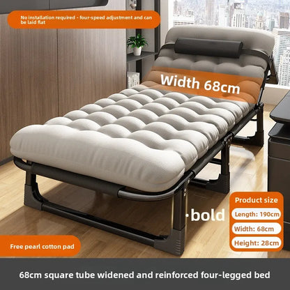 Folding bed office single metal household siesta folding recliner multi-functional camp bed adult siesta artifact
