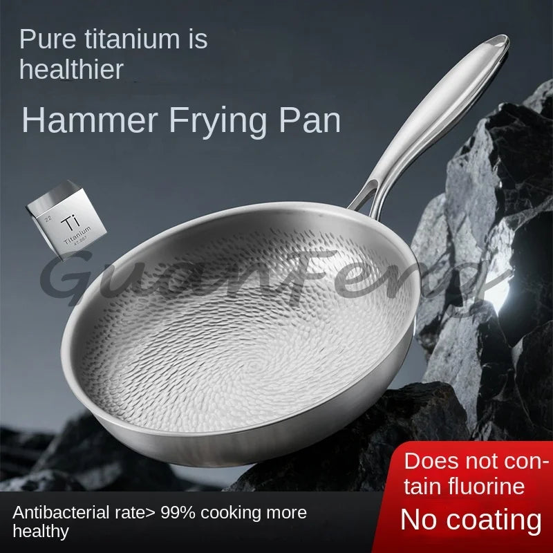 Three-layer frying pan, home cooking frying pan, non-stick hammer frying pan, kitchen use