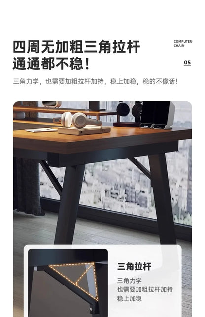 Solid wood computer desk table desktop home double gaming table home bedroom rectangular table writing desk