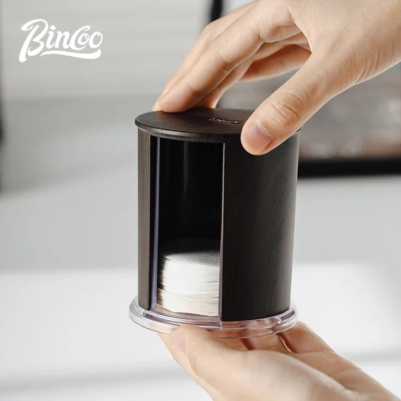 Bincoo Mocha Pot Filter Paper Storage Box Round 60mm Handle Powder Bowl Coffee Filter Paper 58mm ABS Washable Barista Tool
