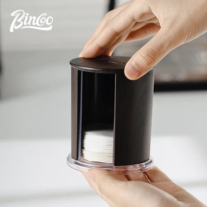 Bincoo Mocha Pot Filter Paper Storage Box Round 60mm Handle Powder Bowl Coffee Filter Paper 58mm ABS Washable Barista Tool