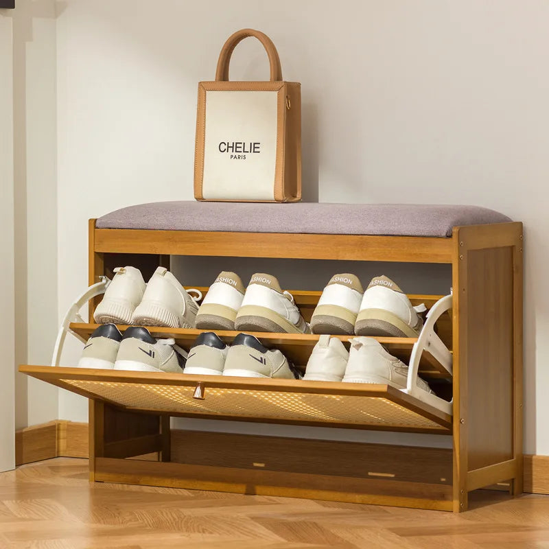 Entryway Shoe Bench Storage Seat Long Upholstered Modern Shoe Cabinet Bench Home Hallway Luxury Storage Cabinet Shoes Racks