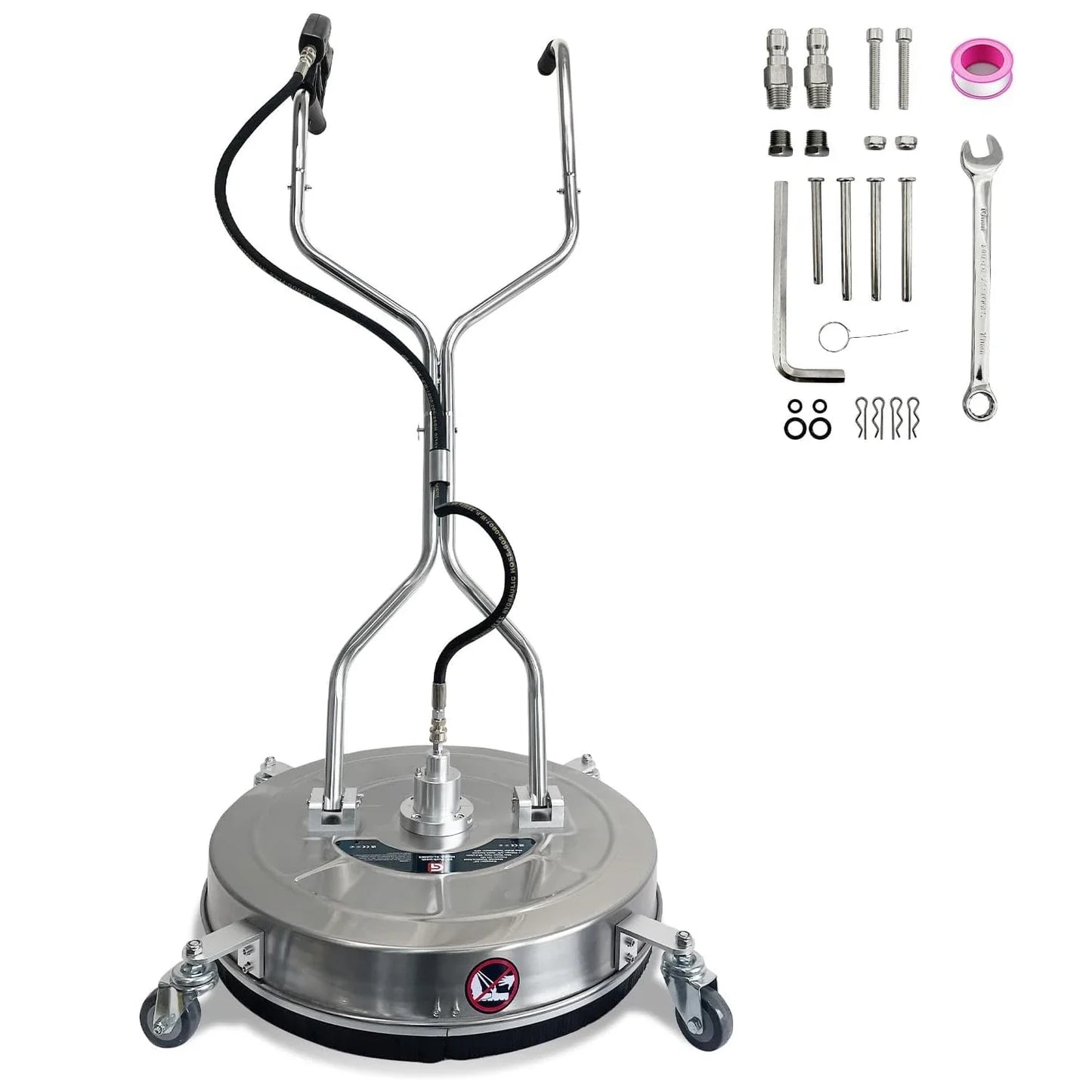 20 inch 4600 PSI Pressure Washer Surface Cleaner with 4 Wheels & Dual Handles for Cleaning Driveways, Sidewalks, Decks & Patios