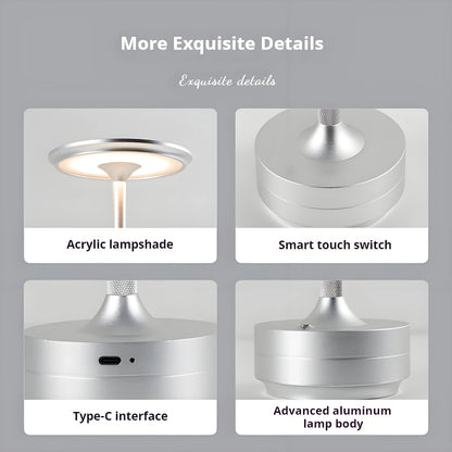Charging LED Desk lamp with battery Restaurant Bar Table Lamp Dimming Atmosphere Retro Portable Charging Touch USB Read Lamp