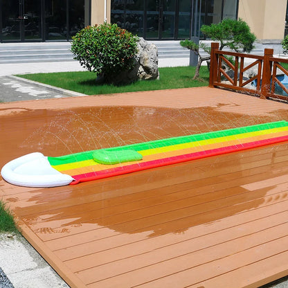 Outdoor double water slide, summer water play, grassland, single water slide, surfboard, PVC inflatable water slide
