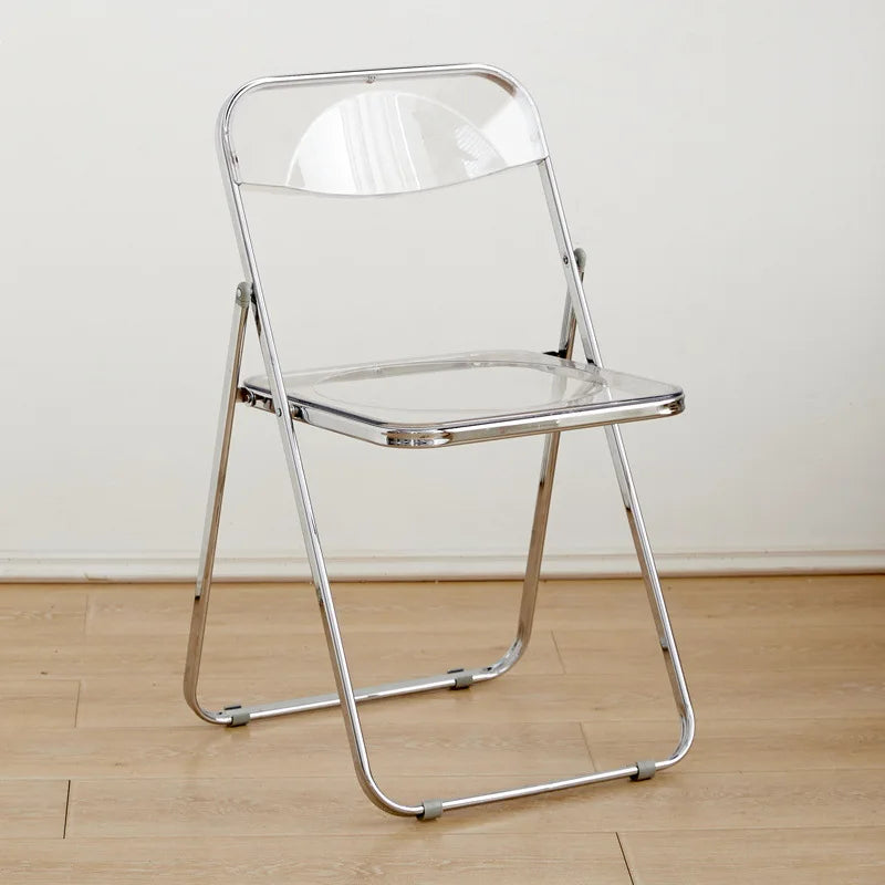 Internet celebrity folding chair acrylic transparent chair completed photo without chair simple folding crystal diningchairstool