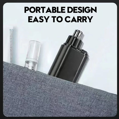 Rechargeable Nose/Ear Hair Trimmer for Men & Women - 2-in-1 Waterproof Dual Blade, Cordless Auto Groomer with USB Charging