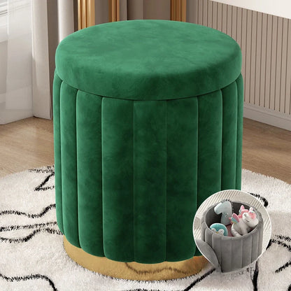 Makeup stool light luxury round stool chair bedroom Internet celebrity storage bench sofa stool dresser stool makeup chair small