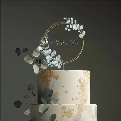 2025 New Happy Birthday Cake Toppers Decoration Unique Acrylic MR&MRS Wedding Party Cake Toppers for Baby Shower Baking Supplies