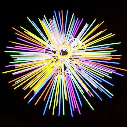 100PCS Glow Stick Christmas Halloween New Year Children's Toys Glow Dance Festival Party Glow Wristbands Glow Bracelet Concert