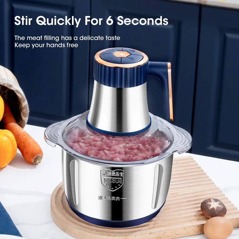 High-quality 5L Stainless Steel Electric Meat Grinder Food Grinder Multi-purpose Vegetable Cutter Baby Food Maker Chopper Mincer