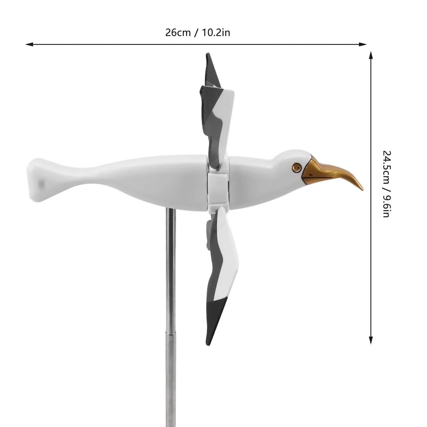 Seagull Windmill Weatherproof Fade Resistant Stable Decorative Easy To Install Seagull Garden  for Patio