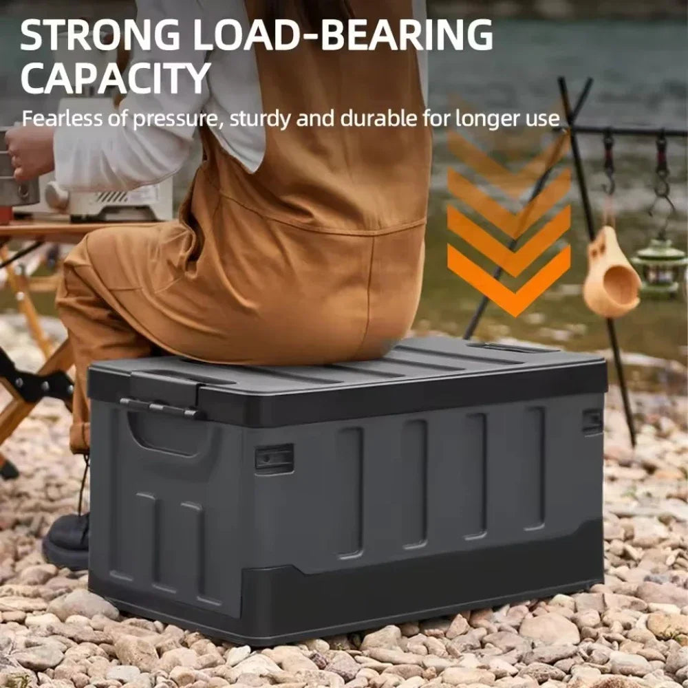 Large Camping Storage Box Portable Waterproof Container Outdoor Storage Case Durable Multi Purpose Foldable Car Trunk Organizer