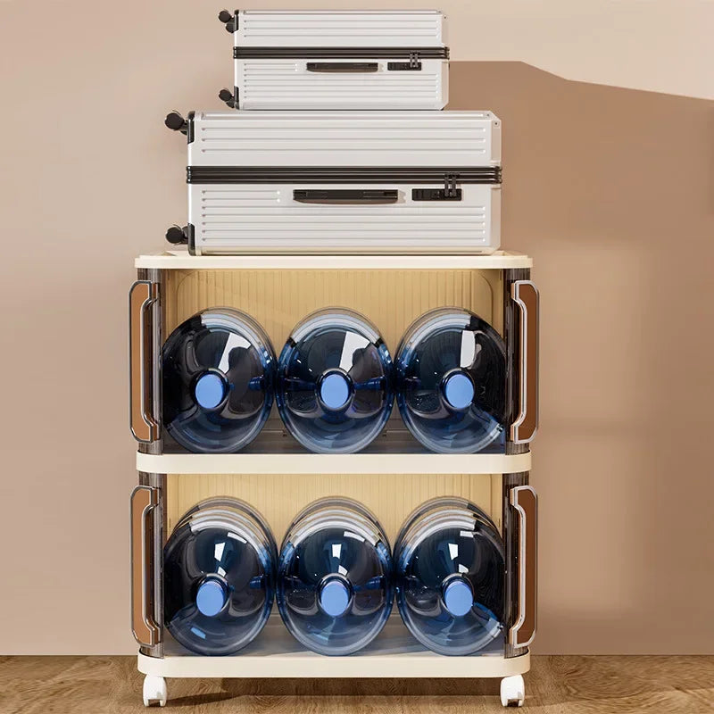 Large Capacity Cream Wind Storage Cabinet Quilt Wardrobe Free Installation Folding Storage Shelf Storage Box Locker
