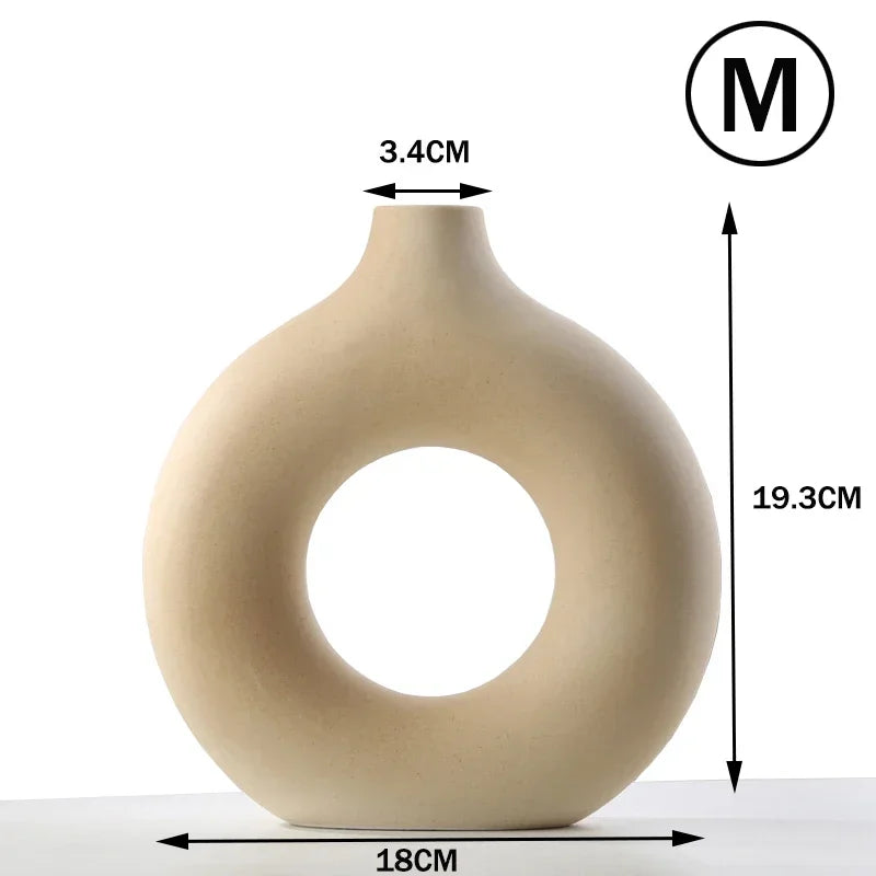 Nordic Style Flower Vase Morandi Geometric Vase Ceramic Art Crafts Bedroom Living Room Desktop Decoration Vase Decoration Home