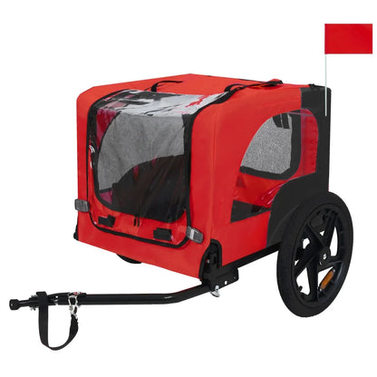 Dog Bike Trailer Pet Cart for Bicycle Easy Folding Quick Release Wheels Non-Slip Floor Internal Leash Small Medium Pets