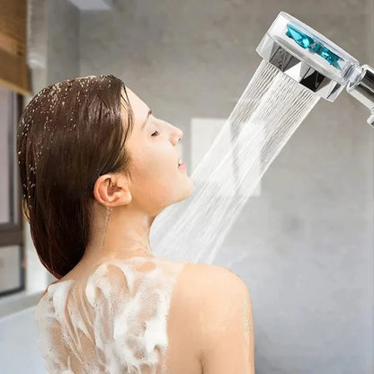 360 Degrees Rotation Handheld Turbo Fan Shower Head High Pressure Water Saving Spray Adjustable Filters Bathroom Accessories