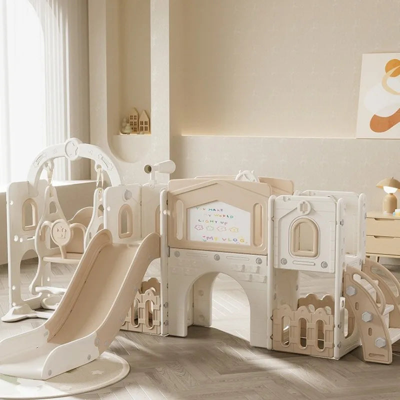 Kids Slide Indoor Home Playset Toddler Ages 1 3 Dual Slide Swing Multifunction Compact Resbaladillas Y Columpios Infantil