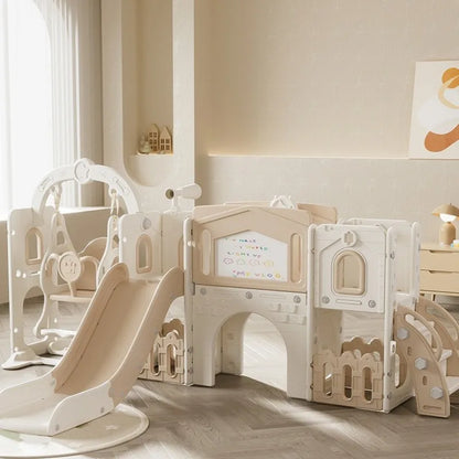 Kids Slide Indoor Home Playset Toddler Ages 1 3 Dual Slide Swing Multifunction Compact Resbaladillas Y Columpios Infantil