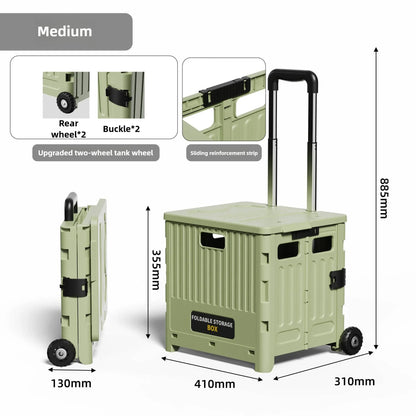 Household multi-functional shopping trolley, portable folding shopping trolley, trailer, camping, large-capacity storage box