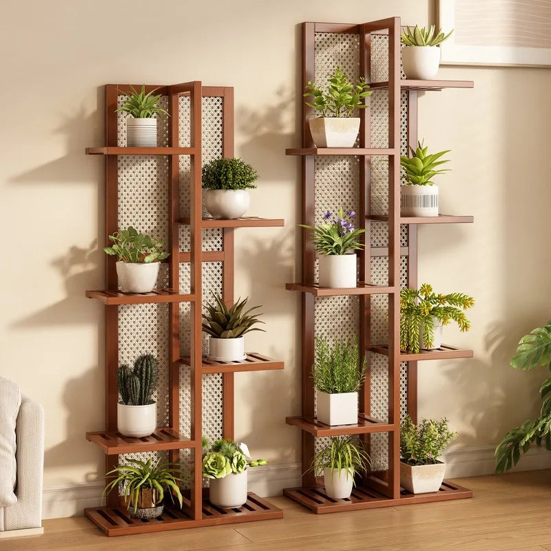 Sturdy Tiered Ladder Plant Stand Indoor Outdoor Flower Pot Shelf Rack Space Saving Corner Living Room Balcony Plant Outdoor