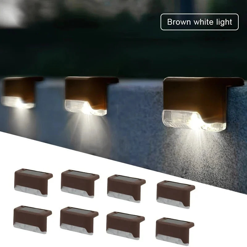 4/8/12Pack Solar Deck Lights, Auto On/Off Outdoor Waterproof Solar Step Wall Lights for Stairs Fence Yard Pathway Decoration