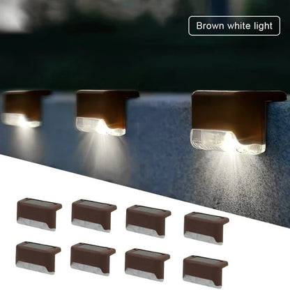 4/8/12Pack Solar Deck Lights, Auto On/Off Outdoor Waterproof Solar Step Wall Lights for Stairs Fence Yard Pathway Decoration