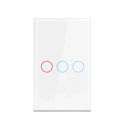 AC100-240 Touch Switch Power Led Panel Wall Light Switches Tempered Black White Crystal Glass 1/2/3 Gang Interruttore Switch