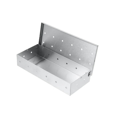 BBQ Smoker Box Stainless Steel Wood Chips Smoker Box with Hinged Lid Heavy Duty BBQ Smoke Box For Charcoal Grilling YY224