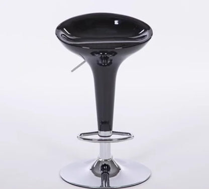 Adjustable Height Swivel Bar Stool Counter Chair PU Leather Backrest Footrest Modern Minimalist Kitchen High Stool