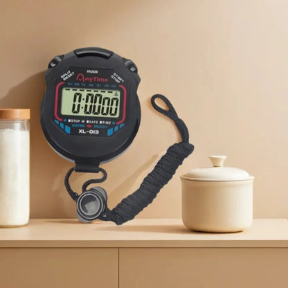 Classic Professional Digital Stopwatch Handheld LCD Display with Lanyard High Precision Sports Timer Kitchen Countdown Timer